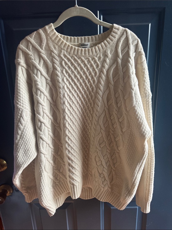 Sunday Best Sweaters - Sunday Best Merino Wool Blend Sweater Size Medium White/Cream